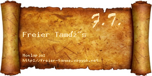 Freier Tamás névjegykártya